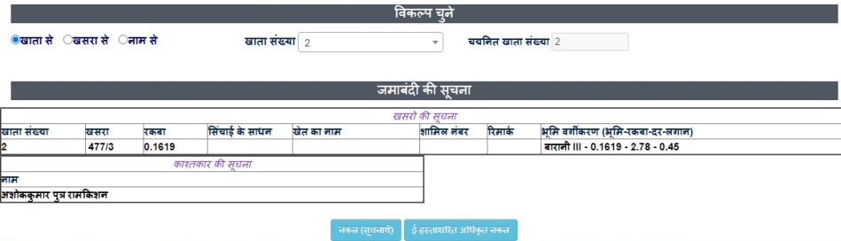 खाता संख्या का विवरण